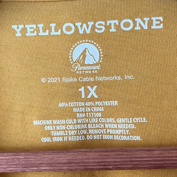 Yellowstone Dutton Ranch Yellow Graphic T Shirt 1X Paramount 2021 NWT - Picture 4 of 4